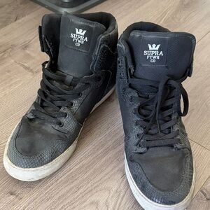 Supra Black Textured High-Tops
